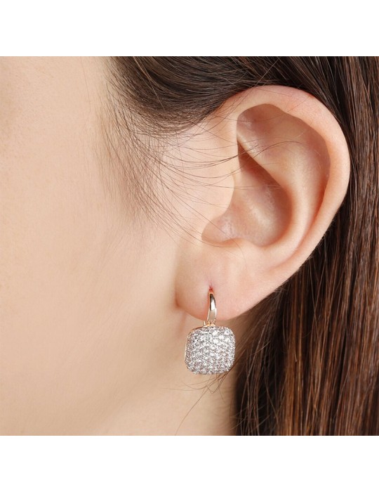 Bronzallure Earrings - Pendants - Square - Cubic Zirconia - WSBZ00615.WR