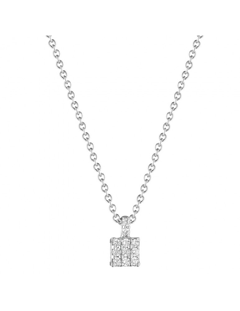 Buonocore Necklace - Young Patch in 18k White Gold with Natural Diamonds 0.10 ct - 0