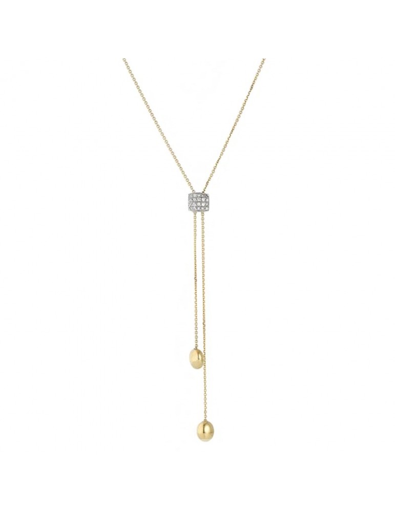 Chimento Necklace - Armillas Acqua in 18k Yellow Gold with Pendants and Natural Diamonds - 75 cm - 0
