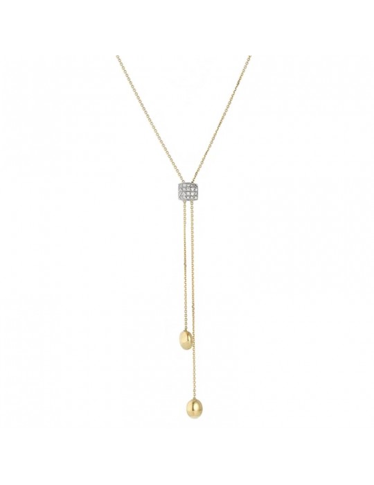 Chimento Necklace - Armillas Acqua in 18k Yellow Gold with Pendants and Natural Diamonds - 75 cm - 0