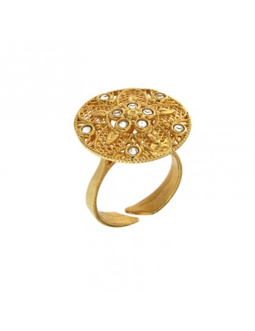 Laura Biagiotti Women's Flower Ring with Crystals - 0