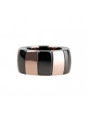 Roberto Demeglio Ring - Aura Domino in Polished Pink and Black Golden Ceramic - 0