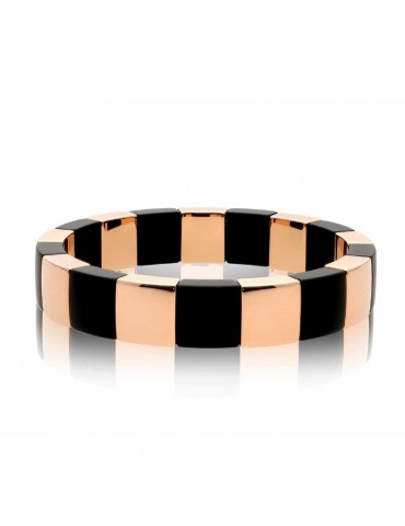 Bracciale Roberto Demeglio - Aura Domino - Ceramica Rosa - Nera Satinata