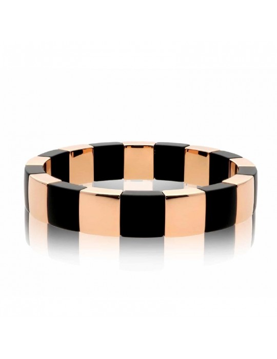 Bracciale Roberto Demeglio - Aura Domino - Ceramica Rosa - Nera Satinata Bracciale Roberto Demeglio - Aura Domino - Ceramica Rosa - Nera Satinata