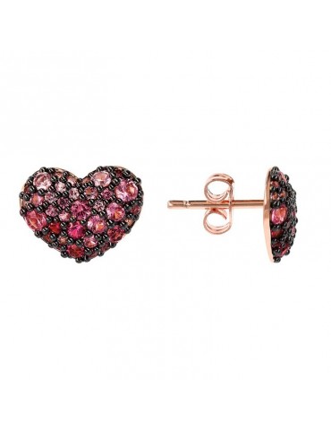 Bronzallure-Altissima-Heart-Cubic Zirconia Pink Earrings-WSBZ01199.ROSE 2