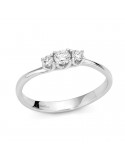 Miluna Ring - Trilogy in 18k White Gold with Natural Diamonds - 0