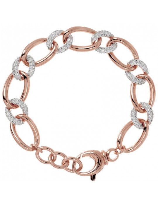 Bracciale Bronzallure -Catena-Maglie Lucide-Cubic Zirconia-WSBZ02014.W