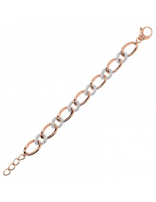 Bracciale Bronzallure -Catena-Maglie Lucide-Cubic Zirconia-WSBZ02014.W