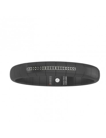 Roberto Demeglio Bracelet - Pura in Satin Black Ceramic with 0.19 ct Black Diamonds - 0