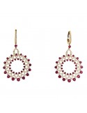Crivelli Earrings - Fantasy Pendants in 18k Rose Gold with Natural Diamonds and Rubies - 0