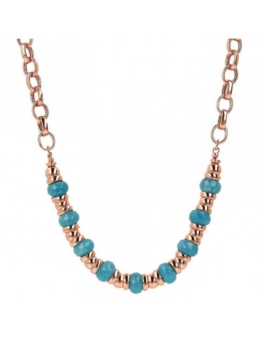 Collana Bronzallure - Catena Rolò - Rondelle-Quarzite Blu-WSBZ02131.BQ