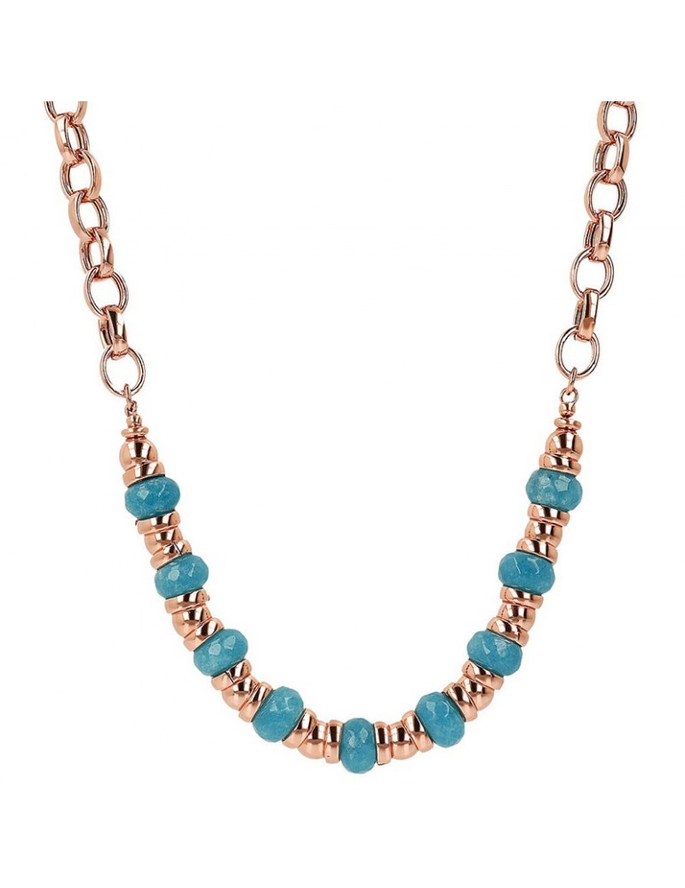 Collana Bronzallure - Catena Rolò - Rondelle-Quarzite Blu-WSBZ02131.BQ