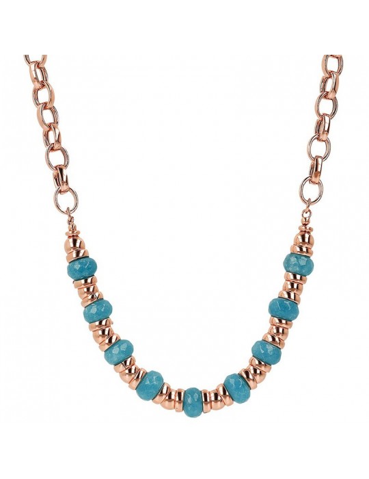 Collana Bronzallure - Catena Rolò - Rondelle-Quarzite Blu-WSBZ02131.BQ