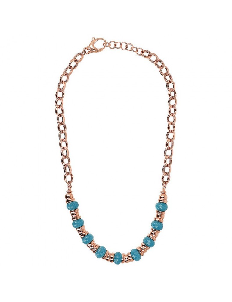Collana Bronzallure - Catena Rolò - Rondelle-Quarzite Blu-WSBZ02131.BQ