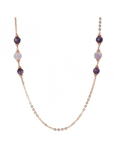 Bronzallure Necklace - Felicia - Long-Rolò-Purple Amethyst-WSBZ02173.AM