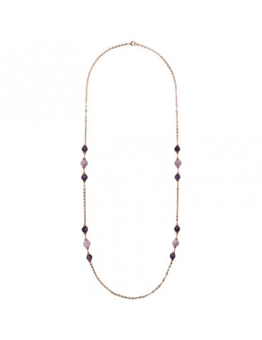 Bronzallure Necklace - Felicia - Long-Rolò-Purple Amethyst-WSBZ02173.AM 2