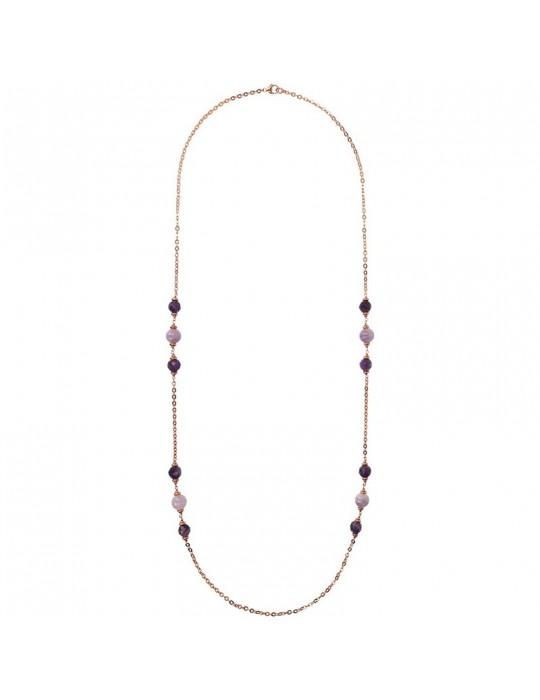 Bronzallure Necklace - Felicia - Long-Rolò-Purple Amethyst-WSBZ02173.AM