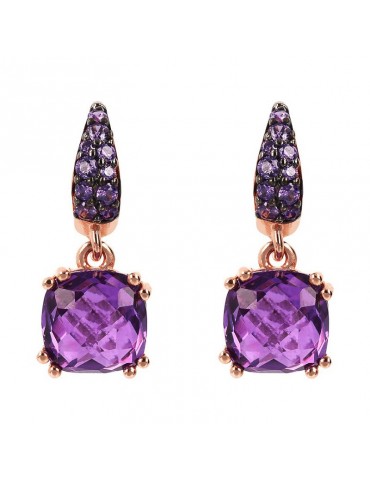 Bronzallure Earrings -Preziosa-Pendants-Prisma Gem-Purple-WSBZ02182.AM