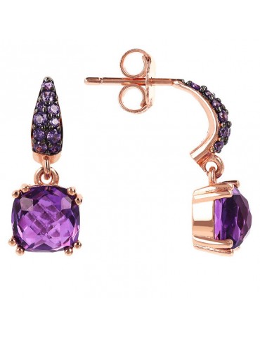 Bronzallure Earrings -Preziosa-Pendants-Prisma Gem-Purple-WSBZ02182.AM 2
