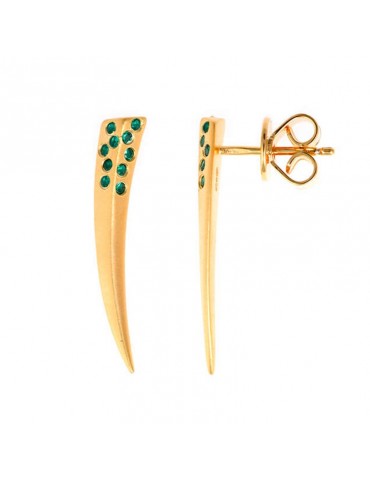 Orecchini Salvatore Plata-Life in Gold-Corno-Cristalli Verdi-256A0080