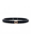 Bracciale Roberto Demeglio - Pura - Ceramica Nera Satinata - Lettera A - Diamanti Neri 0,07 ct - PU4NADNORS