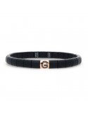 Roberto Demeglio Bracelet - Pura in Satin Black Ceramic with Letter G and Black Diamonds 0.07 ct - 0
