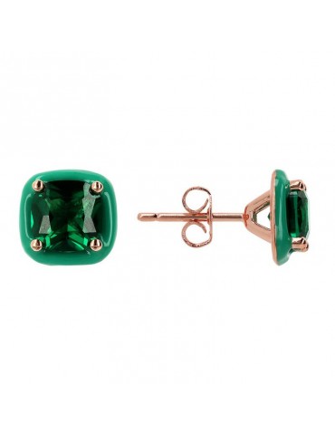 Bronzallure Miss-Square Earrings-Prisma Gem Green-WSBZ02185.GRN-CZ 2