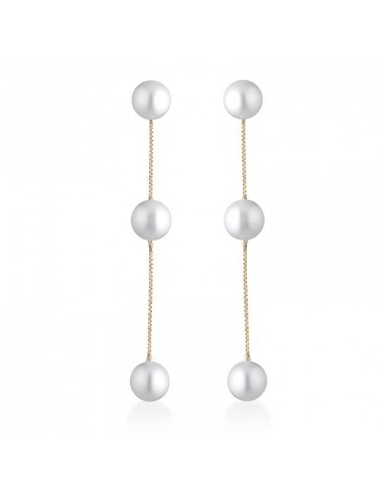 Orecchini Lelune - Oro Giallo 18 Carati - Perle Freshwater - Bianche - LLEA2120.1