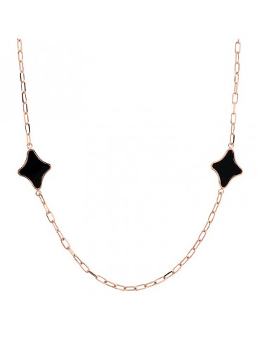 Collana Bronzallure - Alba -  Catena - Stelle -Onice Nero-WSBZ02203.BO