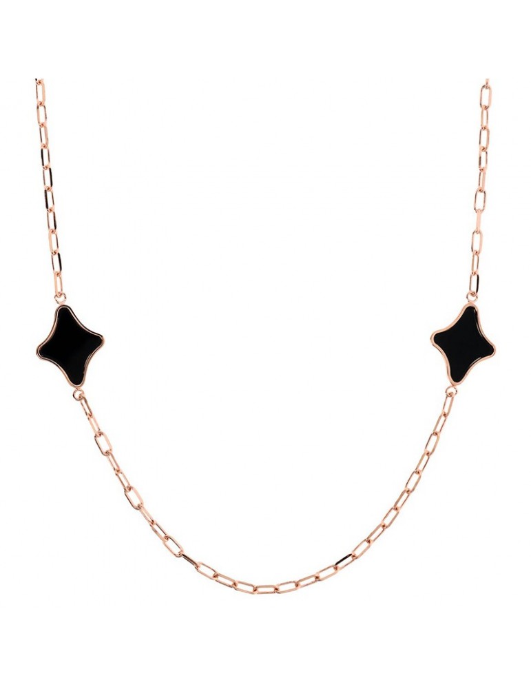 Bronzallure Necklace - Alba - Chain - Stars - Black Onyx-WSBZ02203.BO