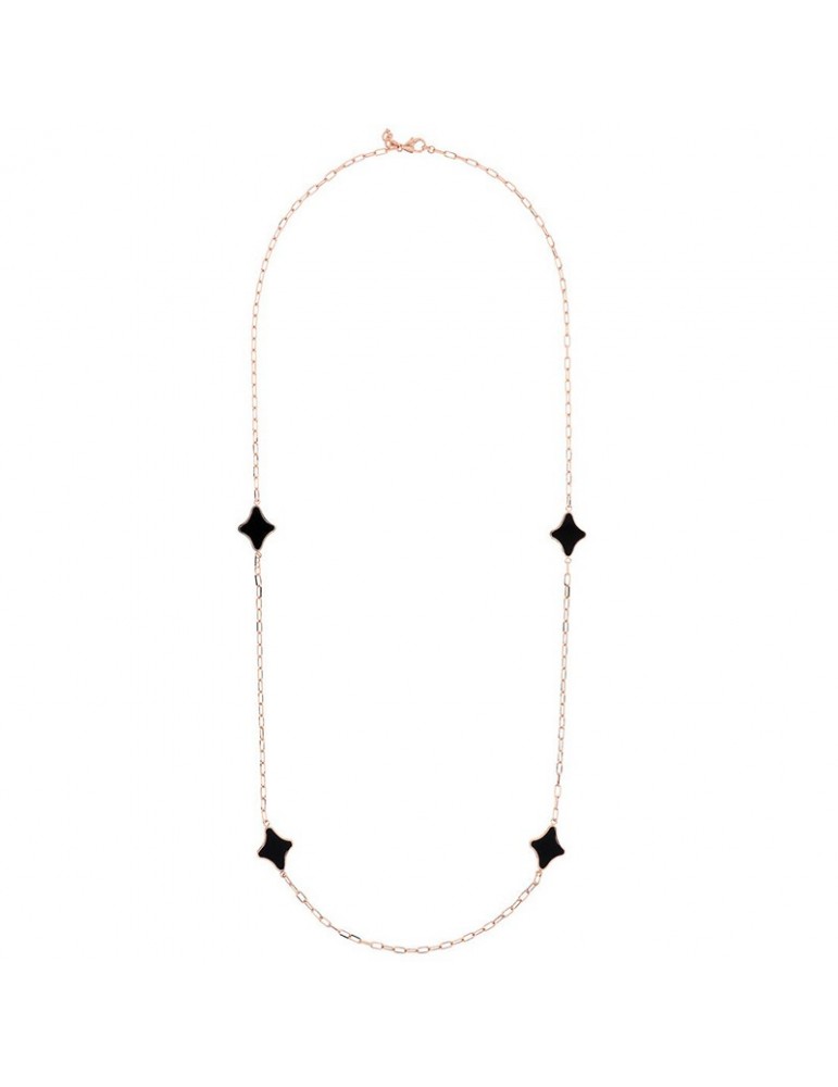 Bronzallure Necklace - Alba - Chain - Stars - Black Onyx-WSBZ02203.BO