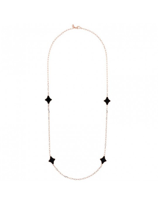 Bronzallure Necklace - Alba - Chain - Stars - Black Onyx-WSBZ02203.BO