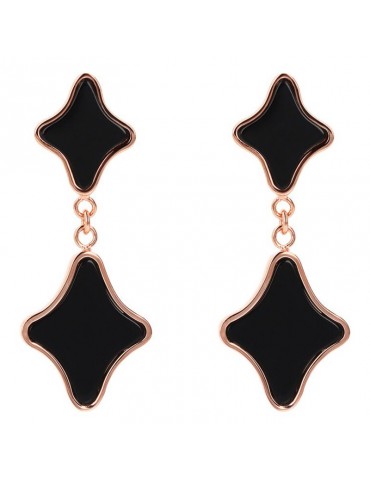 Bronzallure Earrings - Alba - Pendants-Stars-Black Onyx-WSBZ02206.BO