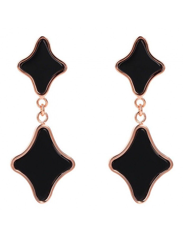 Bronzallure Earrings - Alba - Pendants-Stars-Black Onyx-WSBZ02206.BO