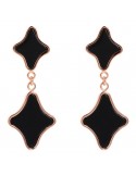 Bronzallure Earrings - Alba - Pendants-Stars-Black Onyx-WSBZ02206.BO