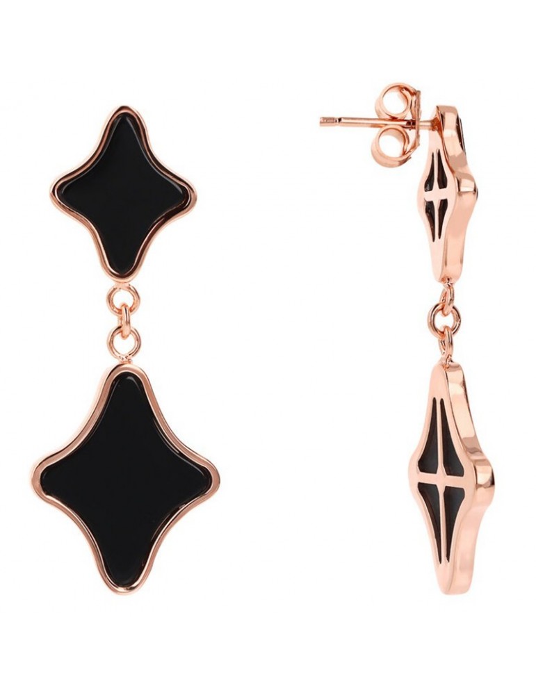 Bronzallure Earrings - Alba - Pendants-Stars-Black Onyx-WSBZ02206.BO