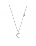 Buonocore Necklace - You Are in 18k White Gold with Letter C and Natural Diamonds 0.04 ct - 0