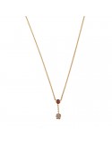 Buonocore Necklace - in 18k Rose Gold with Baby Girl Pendant and Natural Diamonds 0.07 ct - 0