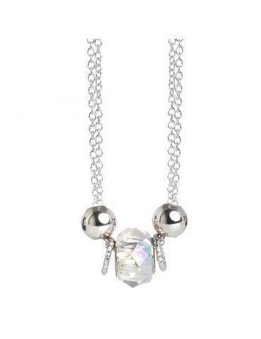 DOUBLE WIRE NECKLACE WITH SWAROVSKI CRYSTAL - 0