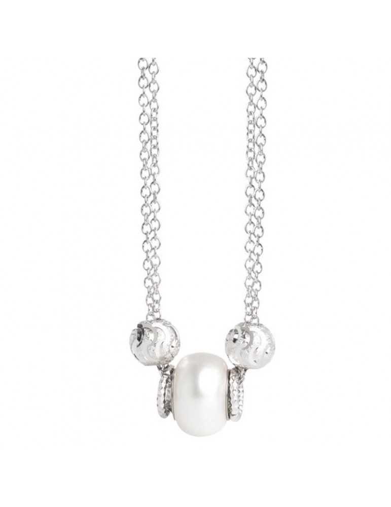 COLLANA BOCCADAMO DOPPIO FILO CON PERLA SWAROVSKI WHITE - 0