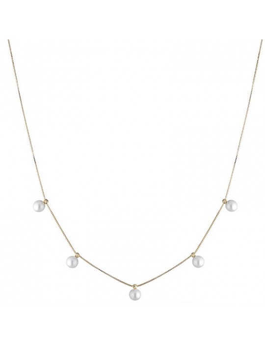 Lelune Necklace - Classic in 18K Yellow Gold with Freshwater Pearls 4-4.5mm - 0