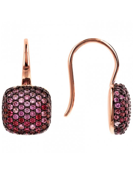 Bronzallure-Altissima-Square Earrings-Cubic Zirconia Pink-WSBZ00615.ROSE