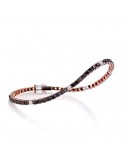 Crieri Tennis Bracelet - Fireflies in 18K Rose Gold with Black Diamonds and White Diamonds - 19 cm - 0