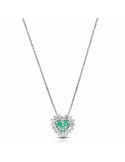 Collana Lelune Diamonds - Oro Bianco - Cuore - Diamanti - Smeraldo - LDPLSM006006