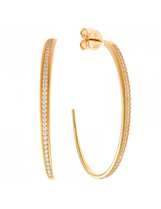 Salvatore Plata-Life earrings in Gold-Circle-White Crystals-256A0086