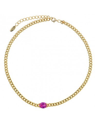Salvatore Plata Necklace - Nefer - Chain - Ruby Crystal - 211C0027