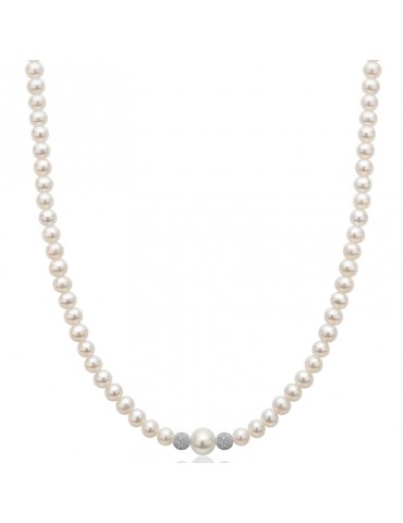 Collana Miluna Donna - Boule e Fantasia - Perle Freshwater - Boules Puntinate - PCL3079V