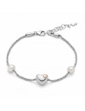 Miluna Bracelet - Miss Italia in 925% Silver with Orient Pearls and Heart - 0