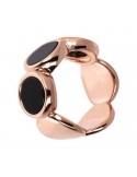 Bronzallure Ring - Alba - Rose Gold - Discs - Black Onyx - WSBZ01756BO16