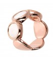 Bronzallure Ring for Women - Alba Rose Gold with White Mother of Pearl Discs - Size 16